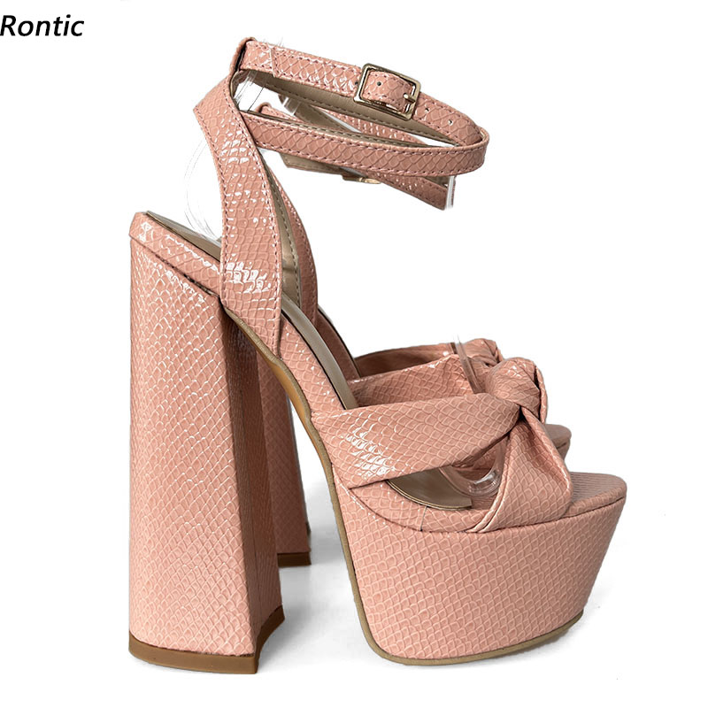 Block Heel Ankle Boots - 론틱 핫 핸드메이드 여성 플랫폼 샌들