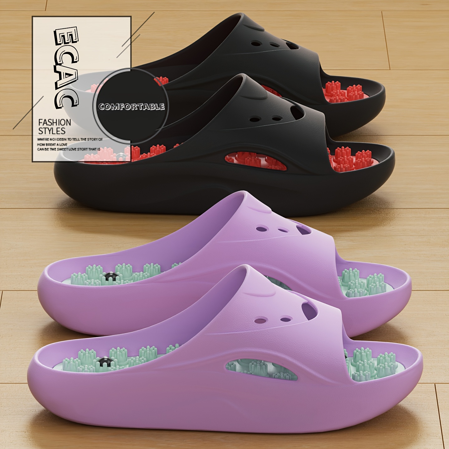 Women'S Shoes Non Slip - 여성 남성 EVA 마사지 슬리퍼 두꺼운