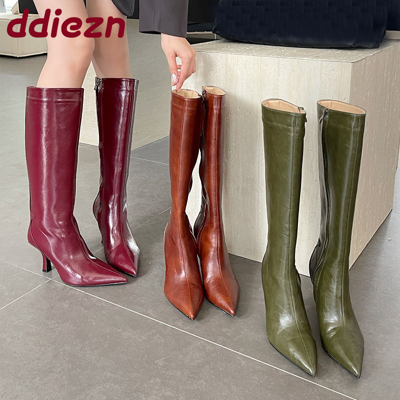 Women'S Shoes For Fall - 패션 포인티드 토 여성 니하이 부츠