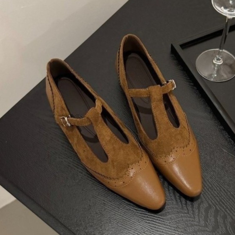 Women'S Shoes Non Slip - 버클 스트랩 로우힐 싱글 슈즈 가을