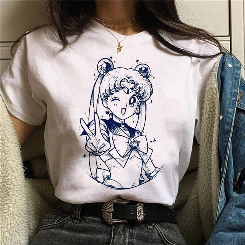 Women'S Shoes In The 90S - 90년대 애니메이션 세일러문 레트로 그래픽 여름