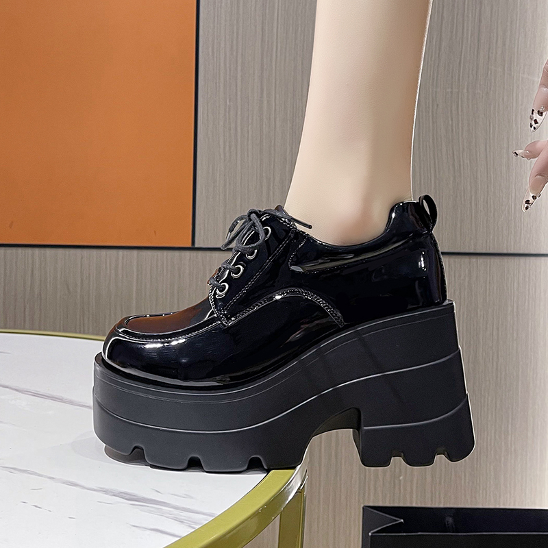 Women Shoes Ksa - 여성 플랫폼 펌프스 슈즈 블랙 레이스업