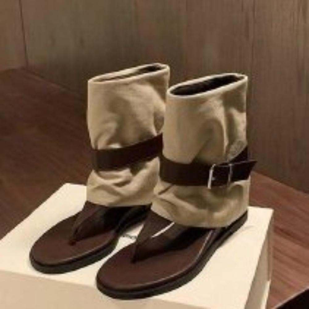 Block Heel Ankle Boots - 여성용 빈티지 컬러 블록 토 링