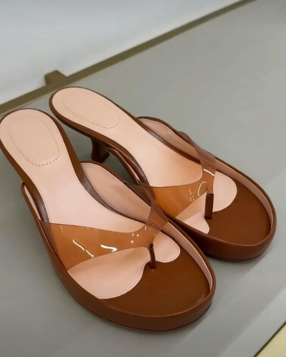 여름 캐주얼 스타일 여성용  thong 샌들 투명 플립 - Clear Strap Heel 리뷰 및 가격