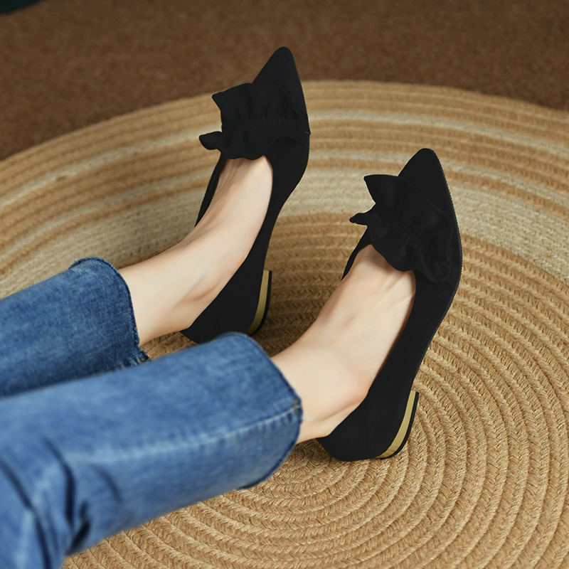 여성용 로우힐 우아한 구두, 리본 포인티드 토 여성 펌 - Women'S Shoes Non Slip 리뷰 및 가격
