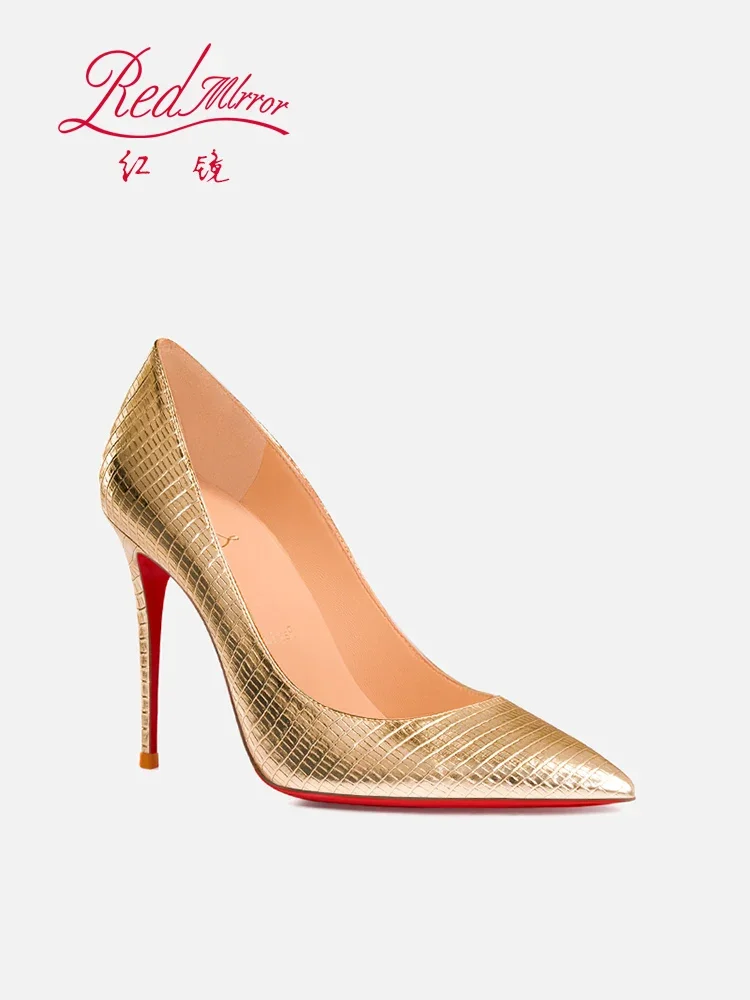 빨간 바닥 도마뱀 패턴 엠보싱 골드 포인트 얕은 입 슬 - Women'S Shoes Red Bottoms 리뷰 및 가격