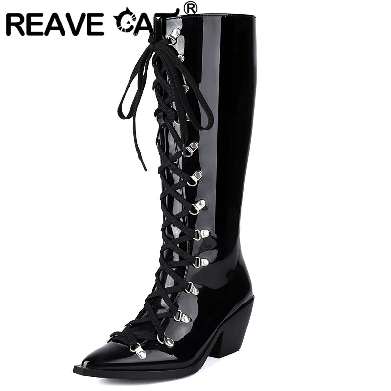 ASILETO 특허 가죽 여성 니 하이 부츠 뾰족한 발 - Women'S Shoes For Fall 리뷰 및 가격