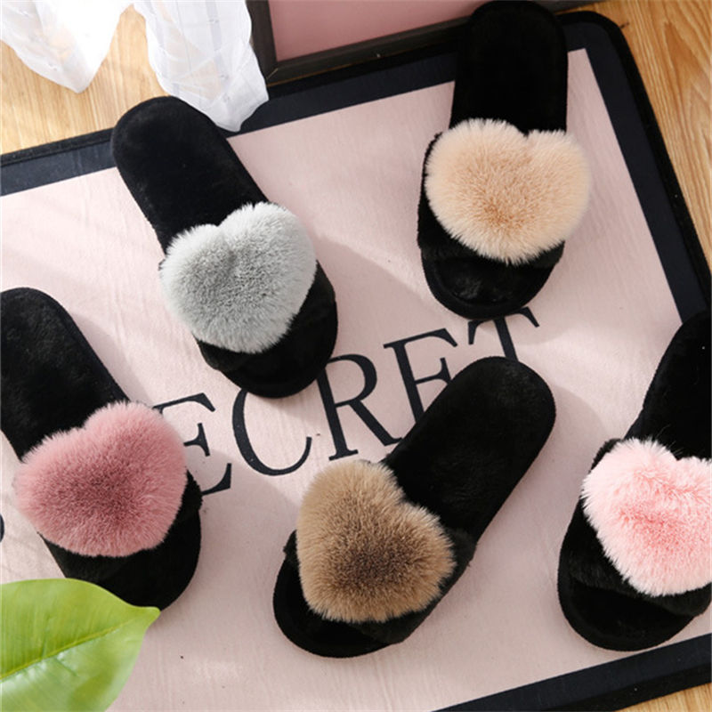 crriflz 여성용 플러시 하트 슬리퍼 따뜻한 실내  - Women'S Shoes For Fall 리뷰 및 가격