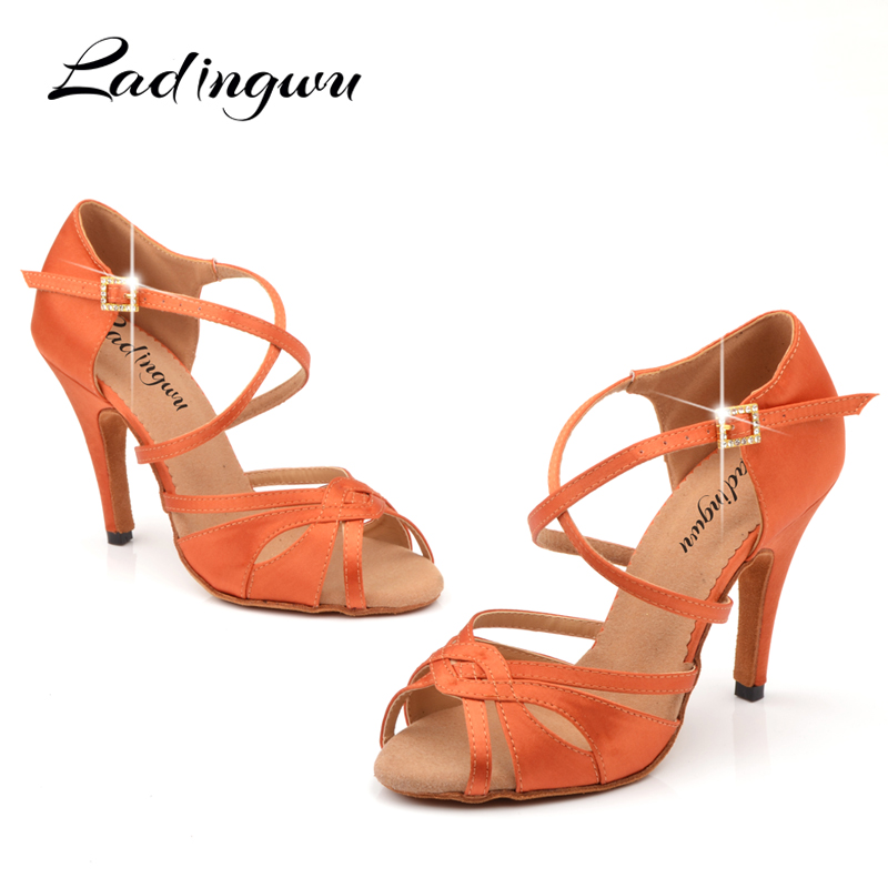 Ladingwu 여성용 붉은 갈색 새틴 살사 댄스 신발 - Women'S Shoes Red Bottoms 리뷰 및 가격
