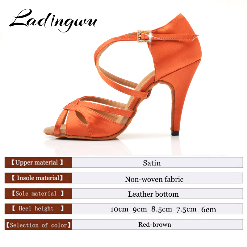 Ladingwu 여성용 붉은 갈색 새틴 살사 댄스 신발 - Women'S Shoes Red Bottoms 리뷰 및 가격