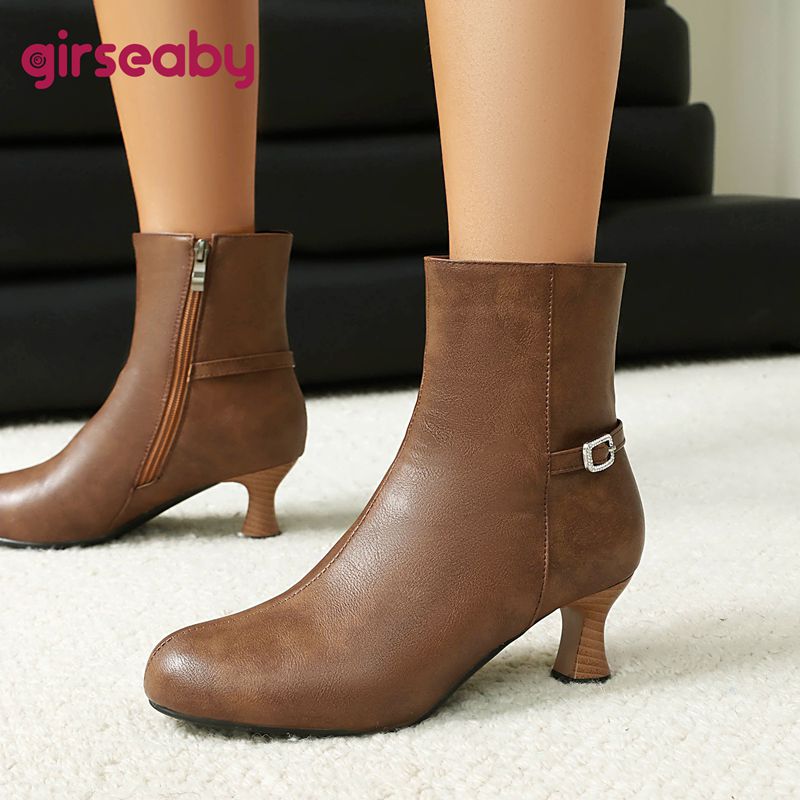 Girseaby 패션 신발 레트로 오피스 레이디 앵클  - Women'S Shoes Extended Sizes 리뷰 및 가격