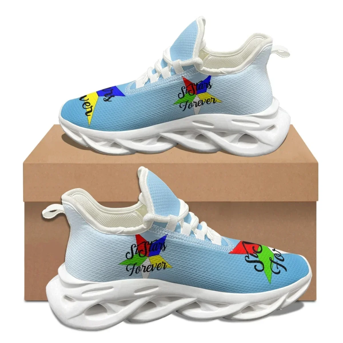 스카이 블루 펜타그램 OES 패턴 새로운 커플 신발 가 - Women Shoes Tennis 리뷰 및 가격