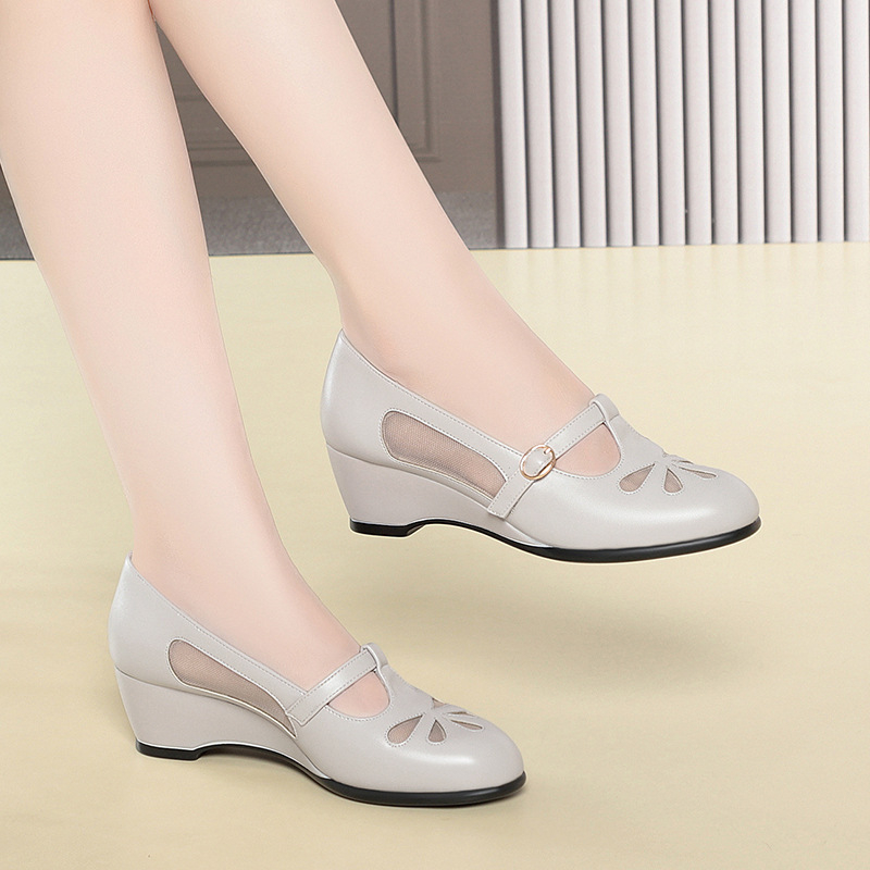 중년 여성 여름 메쉬 컷아웃 웨지힐 슈즈 가볍고 부드러 - Women'S Shoes Non Slip 리뷰 및 가격