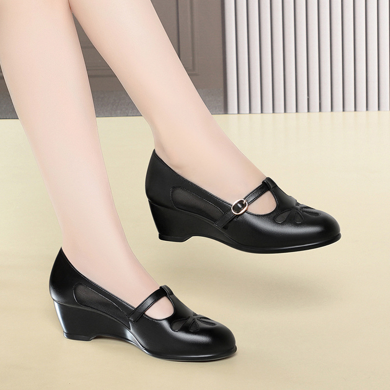 중년 여성 여름 메쉬 컷아웃 웨지힐 슈즈 가볍고 부드러 - Women'S Shoes Non Slip 리뷰 및 가격