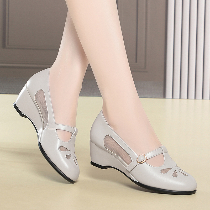 중년 여성 여름 메쉬 컷아웃 웨지힐 슈즈 가볍고 부드러 - Women'S Shoes Non Slip 리뷰 및 가격