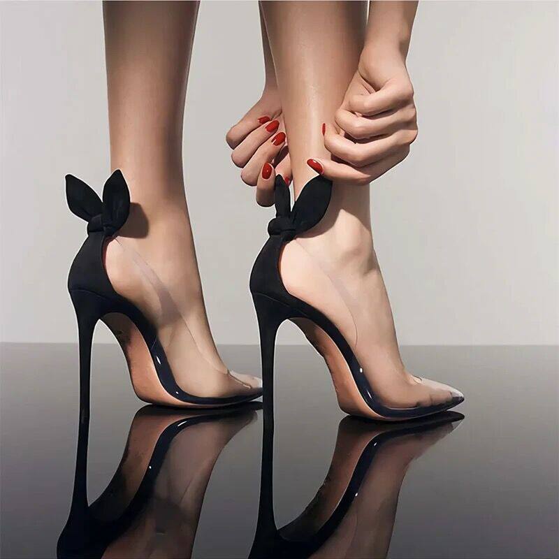 새로운 여름 섹시 토끼 귀 모양의 가는 굽 하이힐, 우 - Clear Strap Heel 리뷰 및 가격