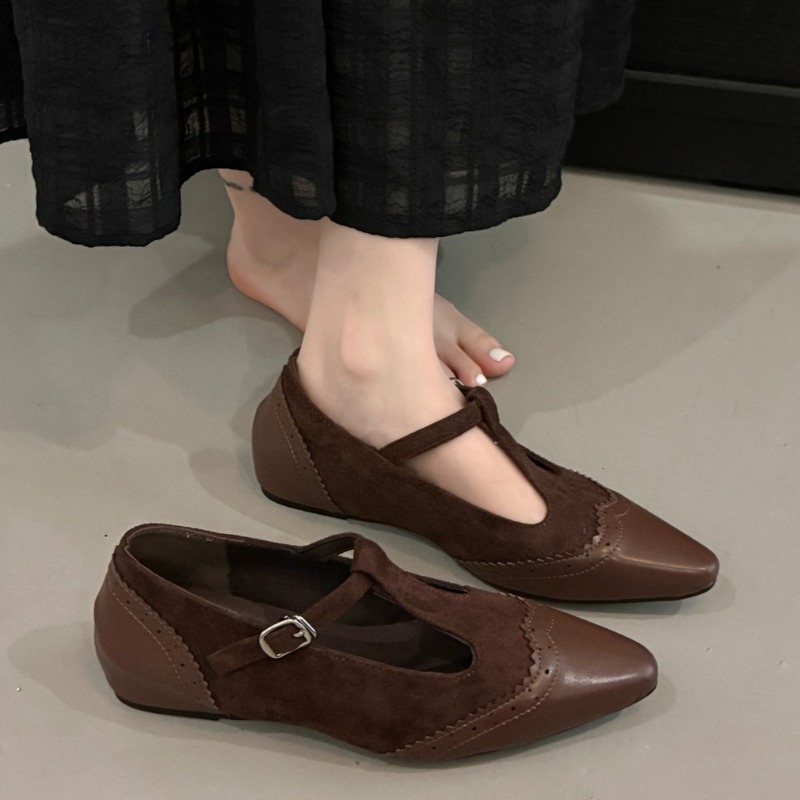 버클 스트랩 로우힐 싱글 슈즈 가을 신상 뾰족코 얕은  - Women'S Shoes Non Slip 리뷰 및 가격
