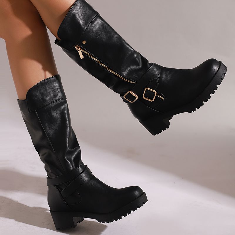 ORCHALISA 레트로 여성용 미드 카프 풋웨어 라운 - Women'S Shoes Extended Sizes 리뷰 및 가격