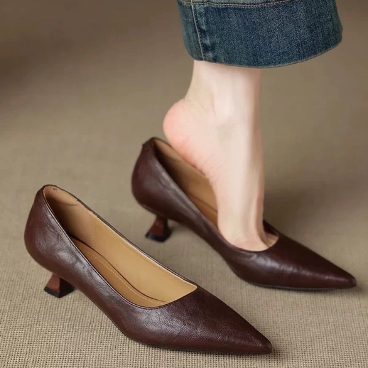 심플 스틸레토 싱글 슈즈 가을 패션 스웨이드 슬립온 미 - Women'S Shoes Non Slip 리뷰 및 가격