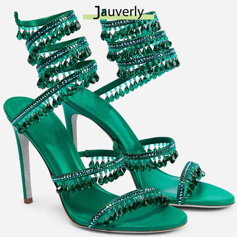 2026 여성용 하이힐 새로운 라인스톤 샌들 패션 태슬 - Ankle Strap Heels 리뷰 및 가격