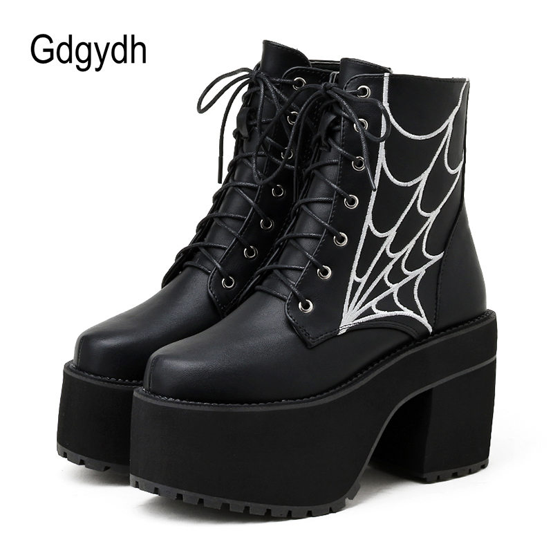 Gdgydh 패션 거미줄 고딕 부츠 여성 뱀파이어 나이 - Women'S Shoes In The 90S 리뷰 및 가격
