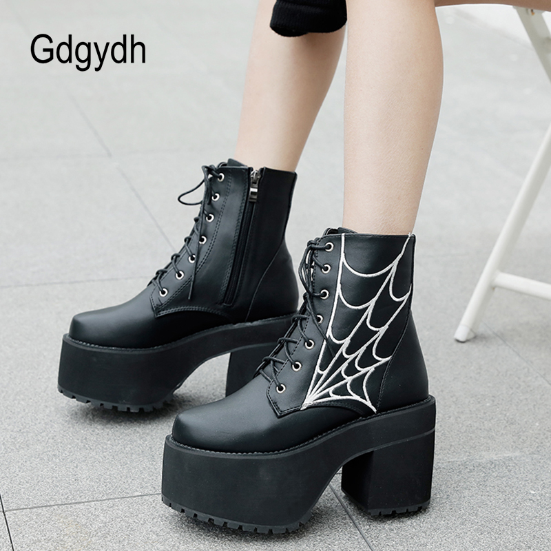 Gdgydh 패션 거미줄 고딕 부츠 여성 뱀파이어 나이 - Women'S Shoes In The 90S 리뷰 및 가격