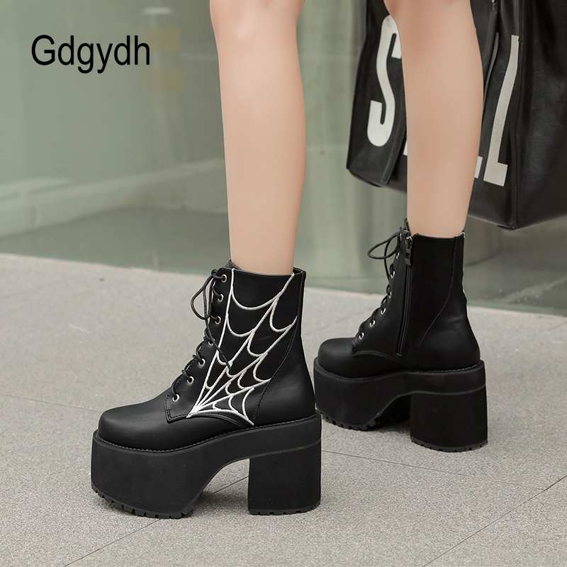 Gdgydh 패션 거미줄 고딕 부츠 여성 뱀파이어 나이 - Women'S Shoes In The 90S 리뷰 및 가격