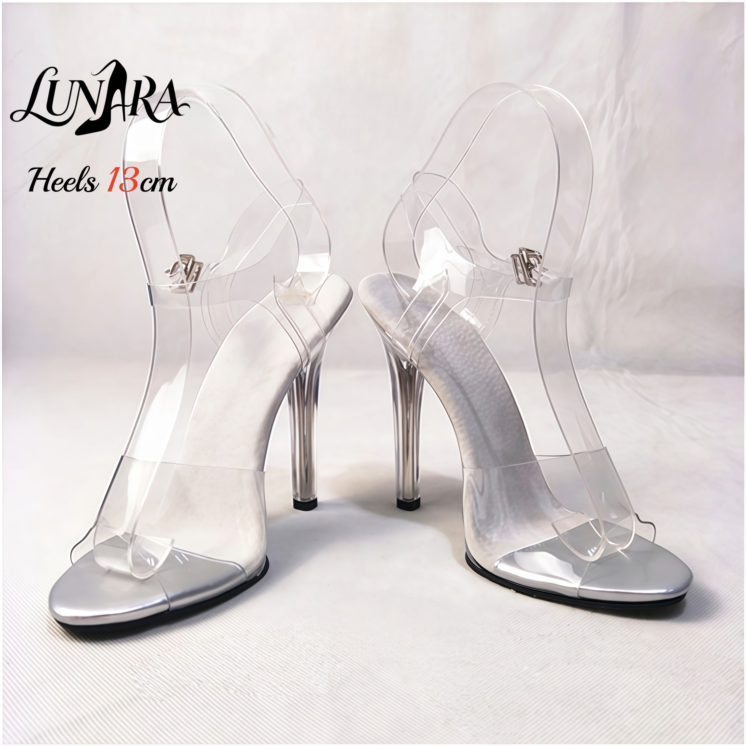 13cm 투명 PVC 하이힐 샌들 실버 PU 토캡 오픈 - Clear Strap Heel 리뷰 및 가격