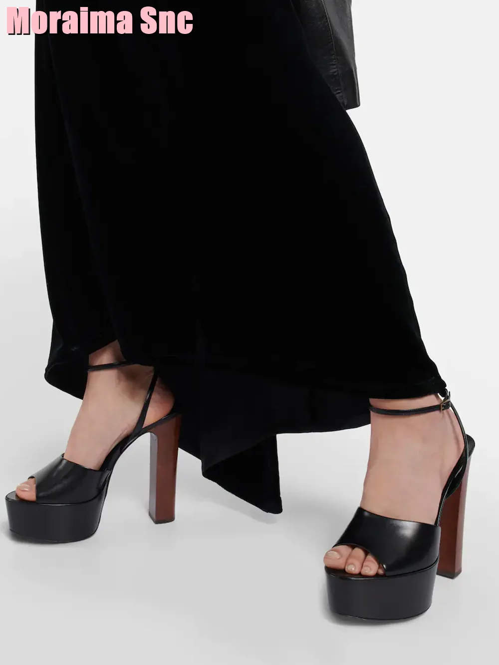 핍 토 플랫폼 특허 가죽 샌들 블록 청키 힐 발목 버클 - Block Heel Ankle Boots 리뷰 및 가격