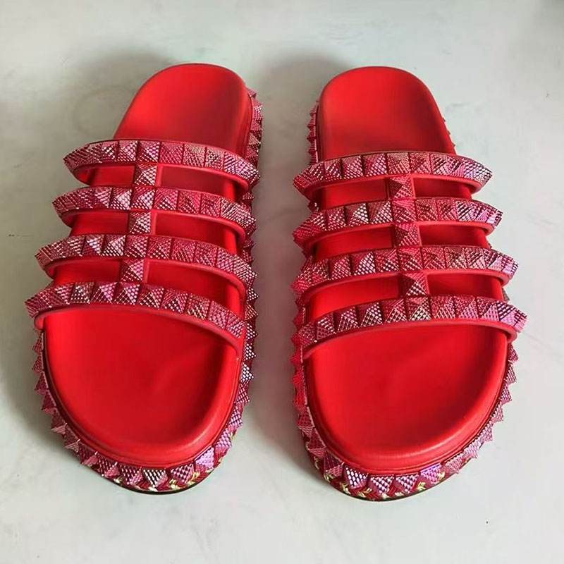 레드 리벳 스터드 검투사 샌들 여성 오픈 발가락 두꺼운 - Women'S Shoes Red Bottoms 리뷰 및 가격
