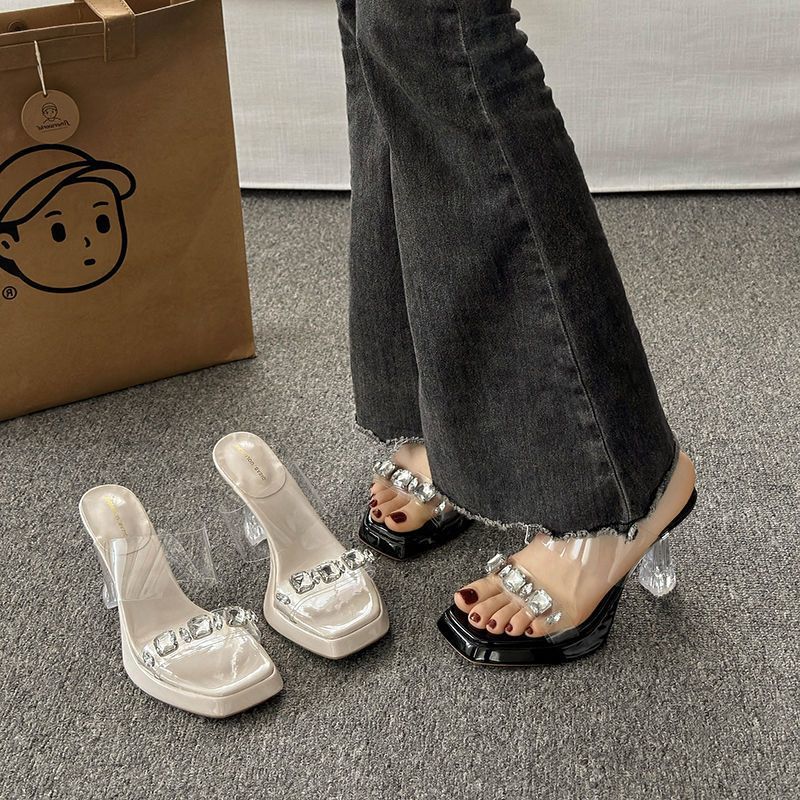 여성 원 스트랩 샌들 여름 신상 투명 크리스탈 하이힐  - Clear Strap Heel 리뷰 및 가격