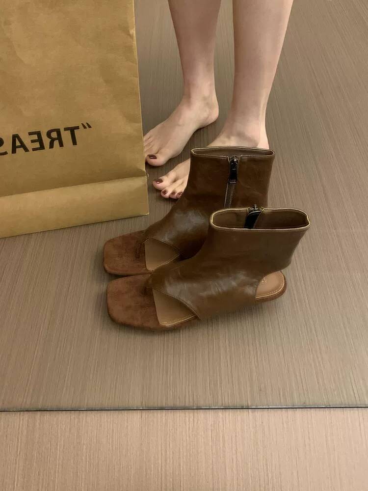 2026 프랑스 레트로 브라운 숏 앵클 부츠 여성 키높 - Women Shoes Boots 리뷰 및 가격