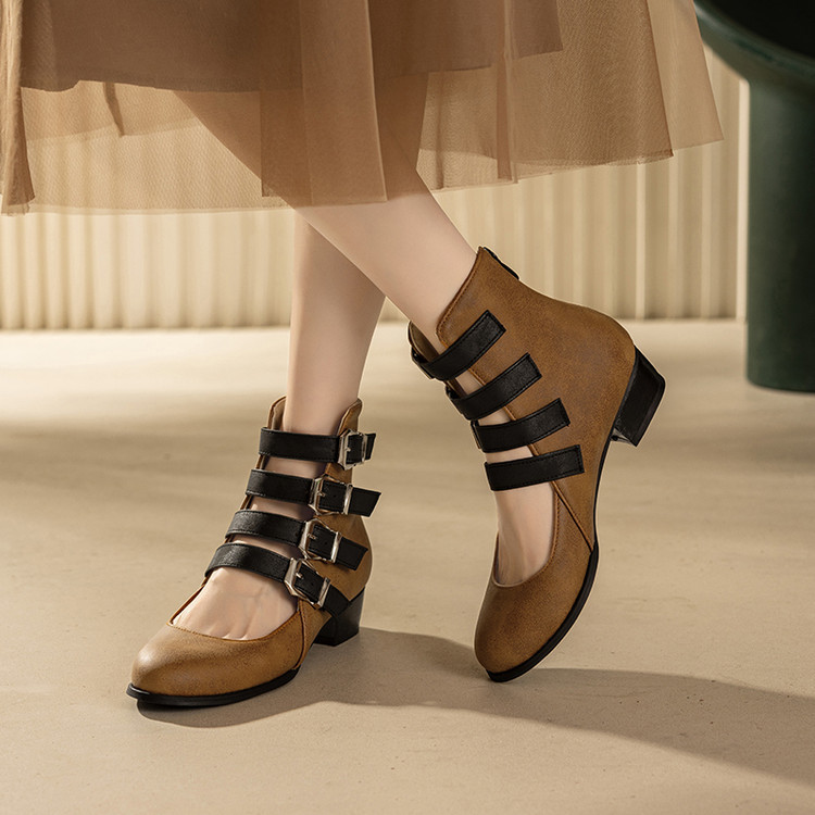 고딕 메리 제인 여성 앵클 부츠 버클 스트랩 블록 힐  - Block Heel Ankle Boots 리뷰 및 가격