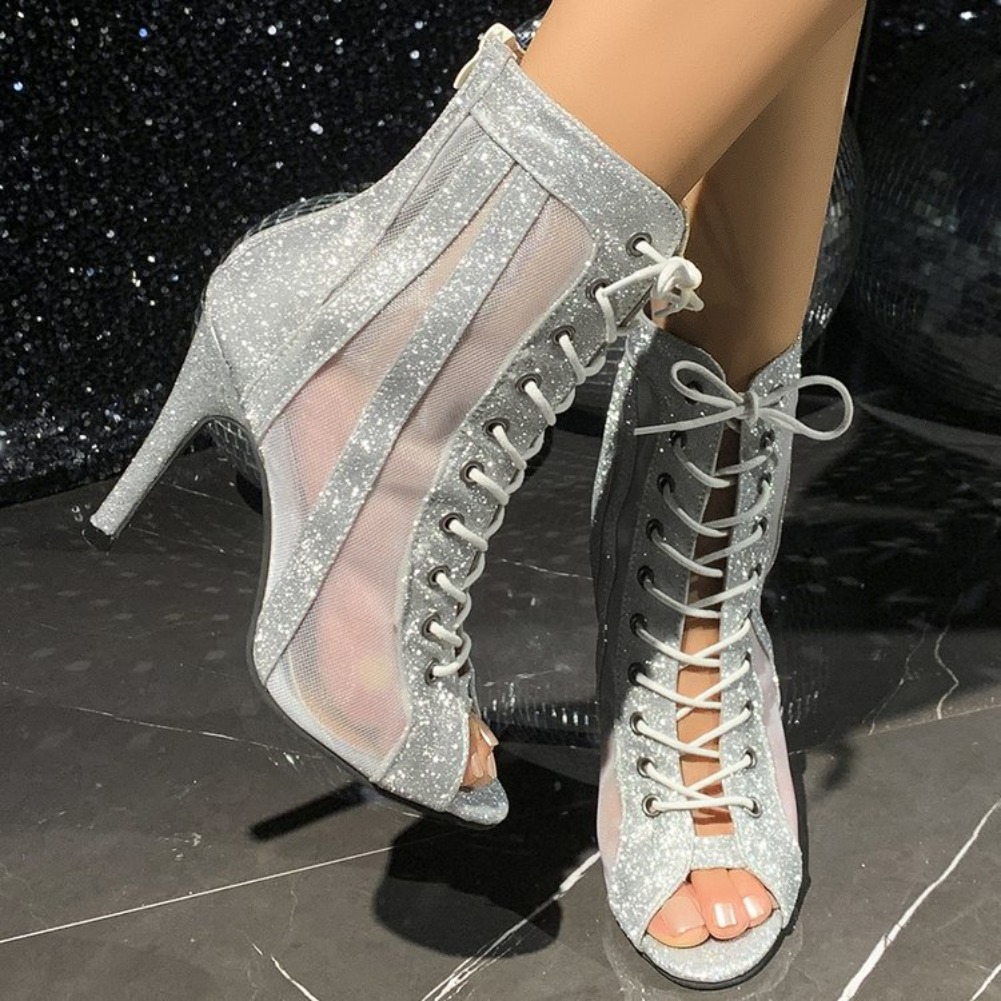 2026 패션 라운드 토 오픈 토 스팽글 레이스업 사이 - Women'S Shoes Plus Size 리뷰 및 가격