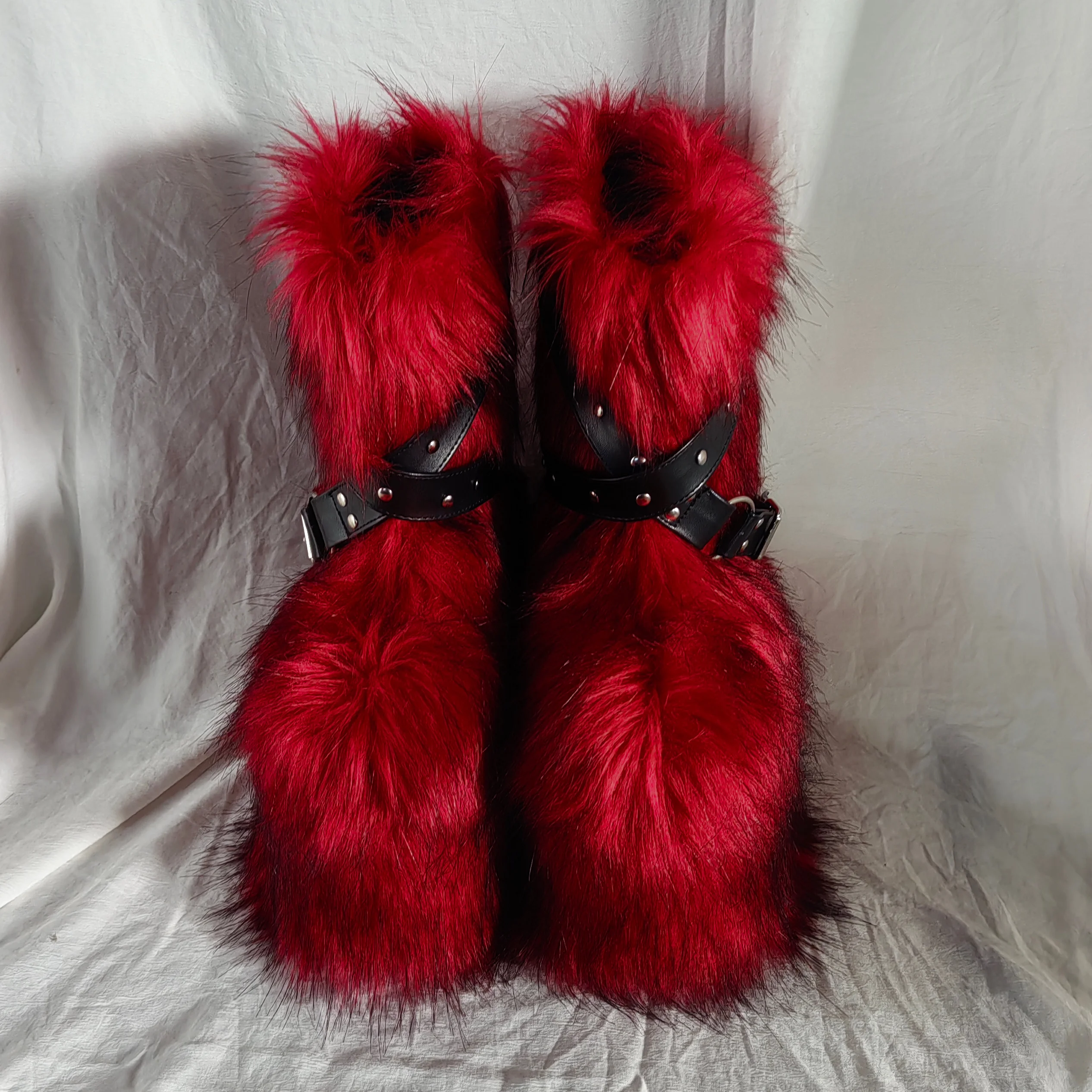 레드 퍼 두꺼운 밑창 크로스 버클 따뜻한 부츠 여성 겨 - Women'S Shoes Red Bottoms 리뷰 및 가격