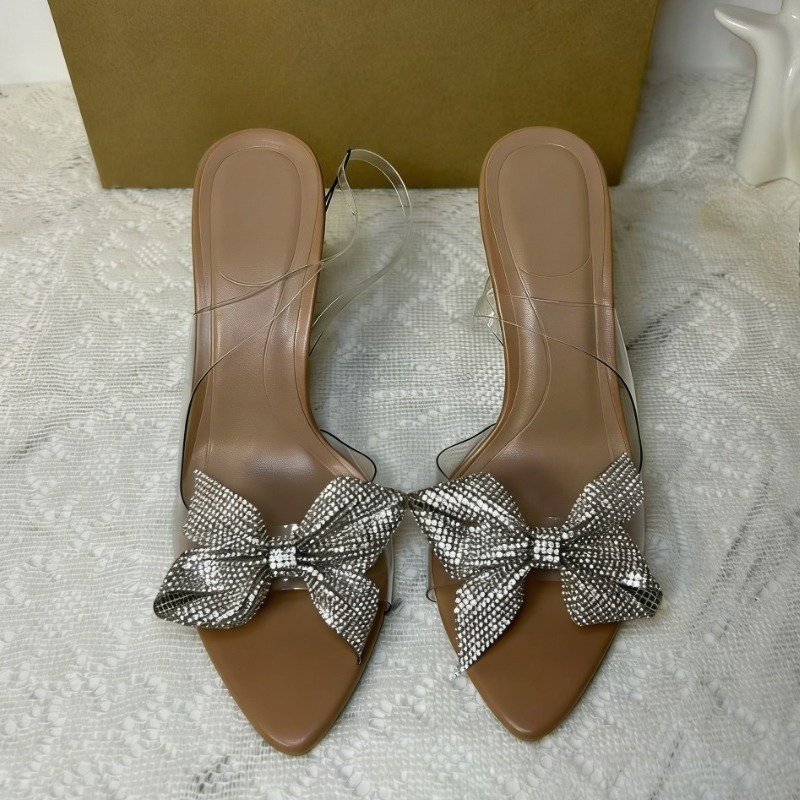 투명 PVC 라인스톤 리본 힐 여성용 뾰족코 슬링백 하 - Clear Strap Heel 리뷰 및 가격