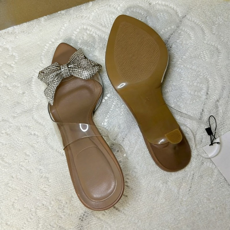 투명 PVC 라인스톤 리본 힐 여성용 뾰족코 슬링백 하 - Clear Strap Heel 리뷰 및 가격