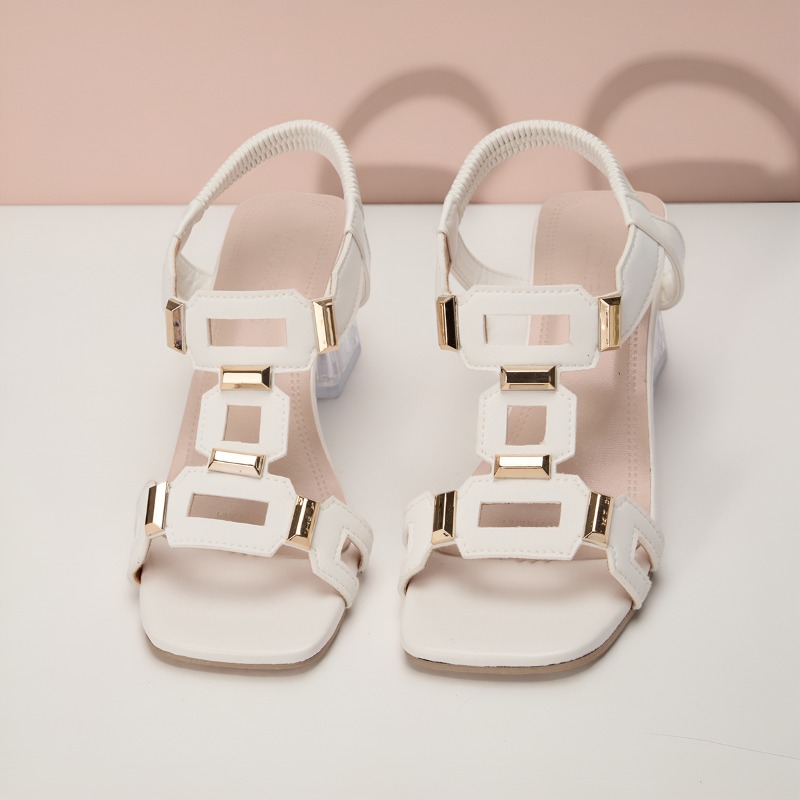 패션 플러스 사이즈 심플 엘레강스 블록 힐 샌들 여성용 - Clear Strap Heel 리뷰 및 가격