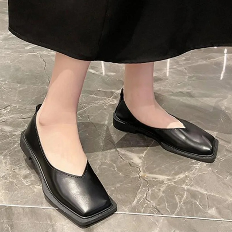 로마 여성 로우힐 펌프스 여성 신발 플랫 슈즈 스퀘어  - Women'S Shoes For Fall 리뷰 및 가격
