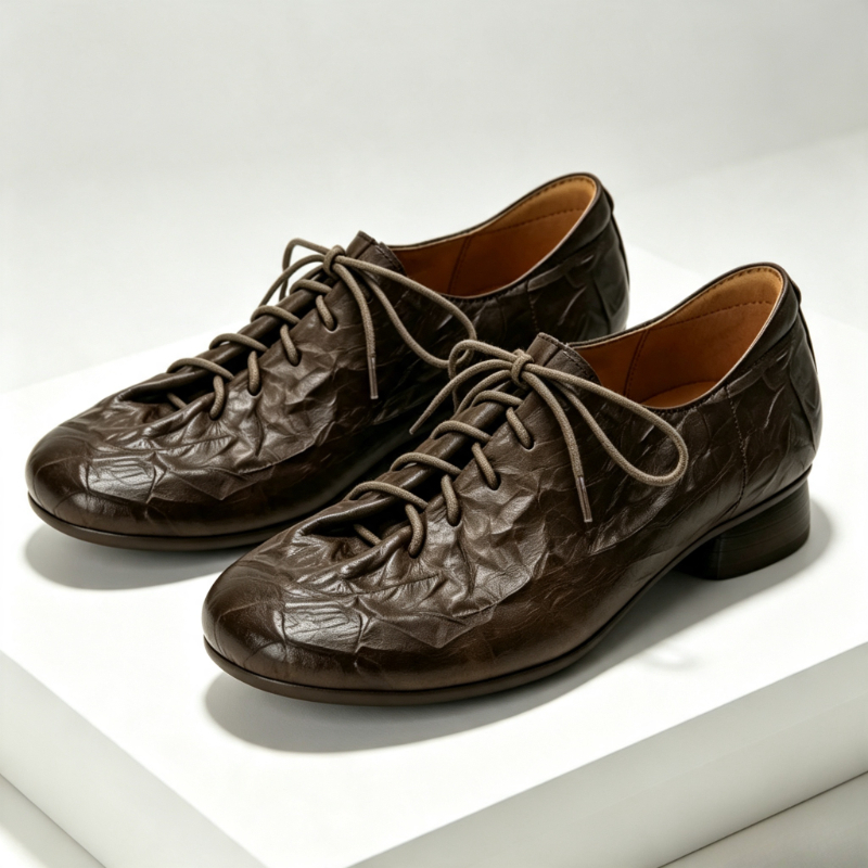 우아한 레드 정품 가죽 레이스 업 여성 로퍼 패션 라운 - Women'S Shoes Non Slip 리뷰 및 가격