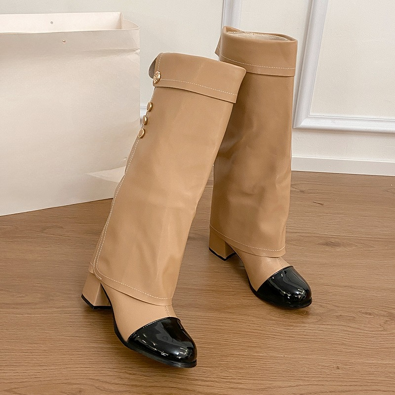 2025 가을/겨울 신상 라운드 토 메탈 버클 논슬립  - Block Heel Ankle Boots 리뷰 및 가격