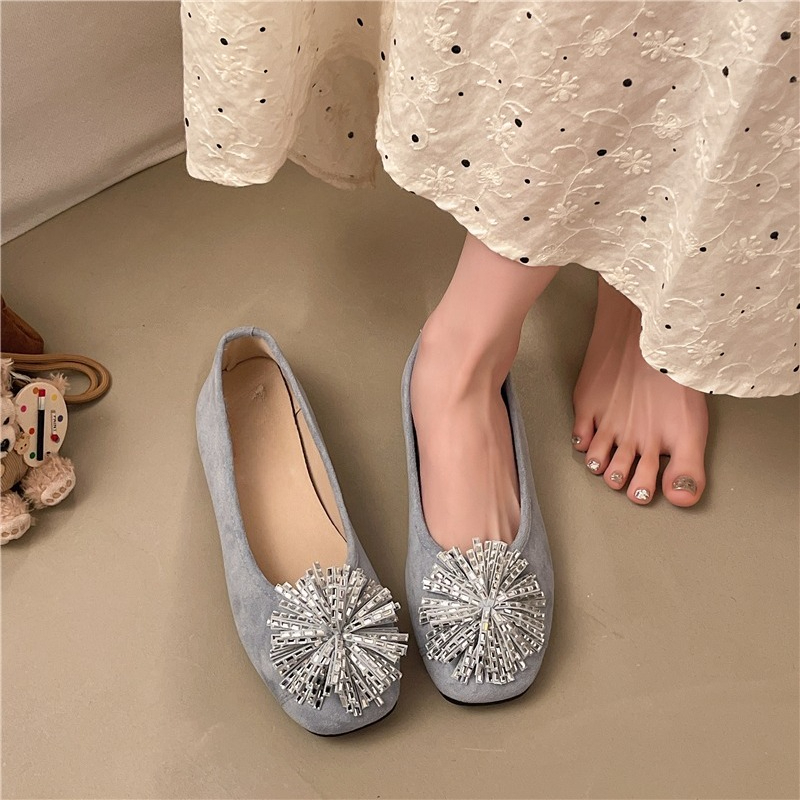 낮은 굽 싱글 슈즈 여름 신상 스퀘어 토 얕은 입구 라 - Women'S Shoes Non Slip 리뷰 및 가격