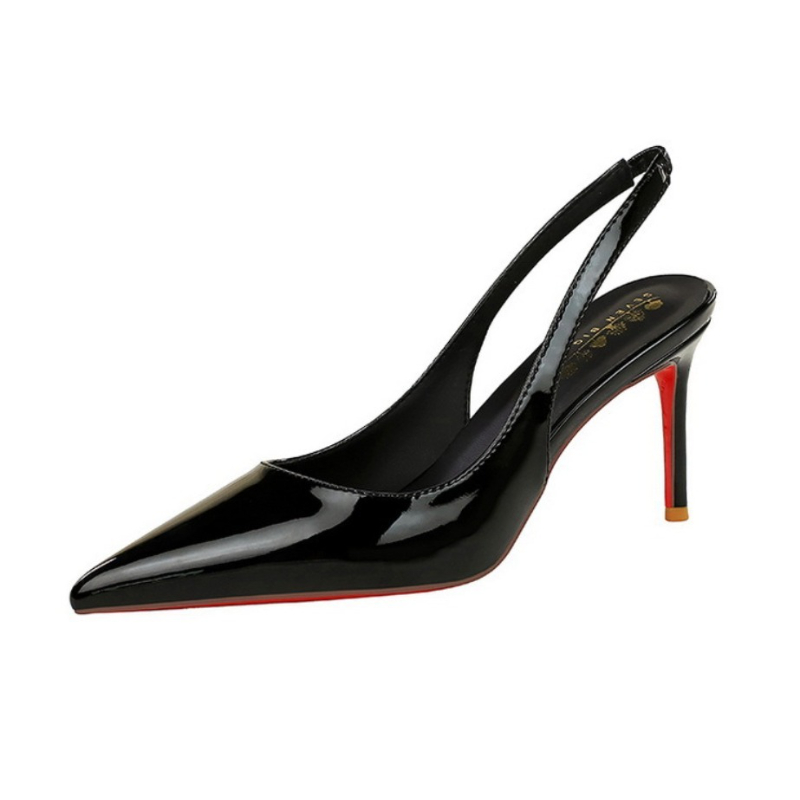 새로운 유럽과 미국의 뾰족한 하이힐, 특허 가죽 뒤쪽  - Women'S Shoes Red Bottoms 리뷰 및 가격