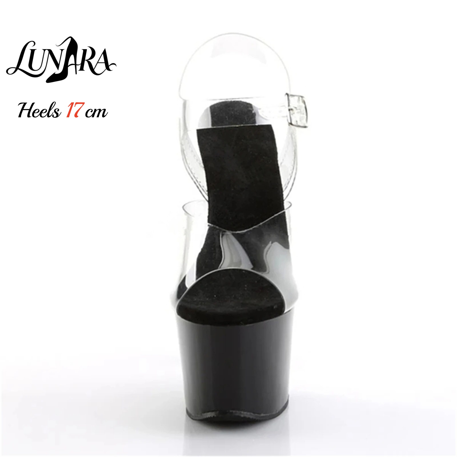 17cm/7인치 투명 힐 플랫폼 샌들 블랙 오픈토 조절 - Clear Strap Heel 리뷰 및 가격