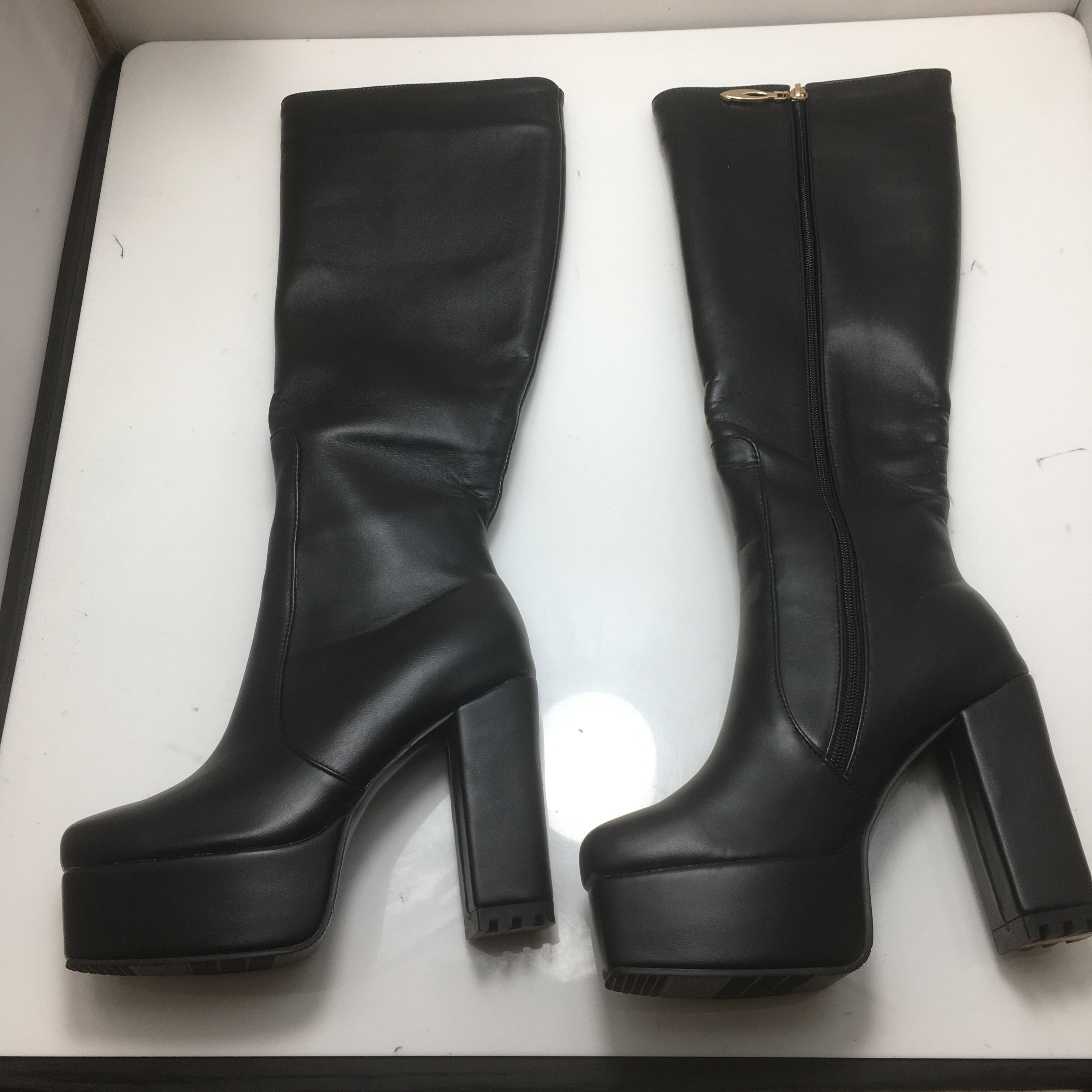 ORCHALISA 글램 여성용 니하이 풋웨어 스퀘어 토 - Women'S Shoes Extended Sizes 리뷰 및 가격