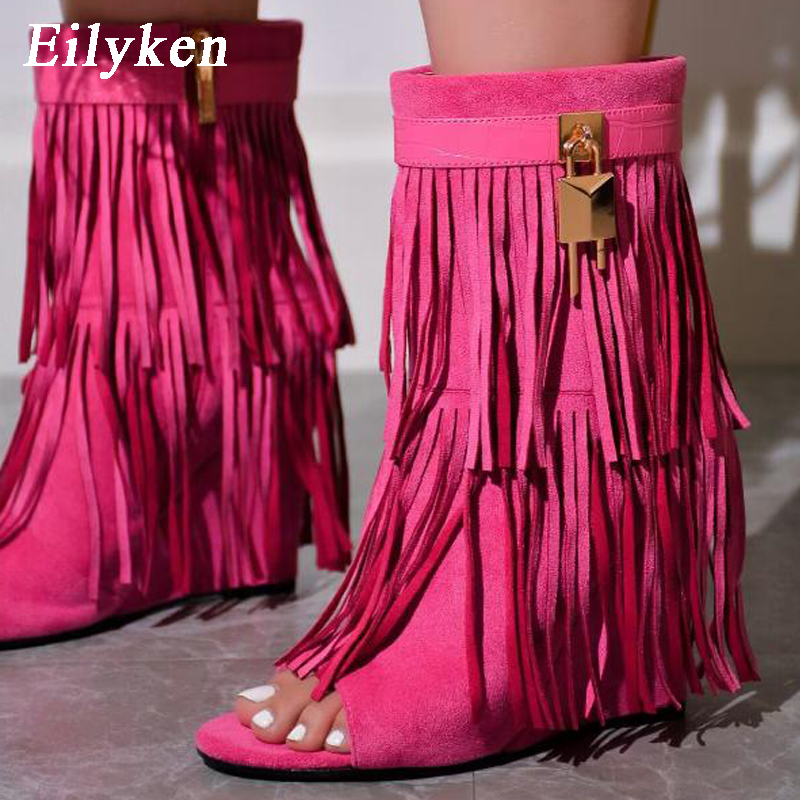 Eilyken 디자이너 프린지 웨지 부츠 샌들 여성 하 - Women Shoes Boots 리뷰 및 가격