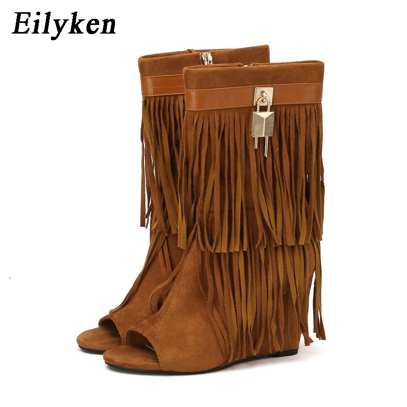 Eilyken 디자이너 프린지 웨지 부츠 샌들 여성 하 - Women Shoes Boots 리뷰 및 가격