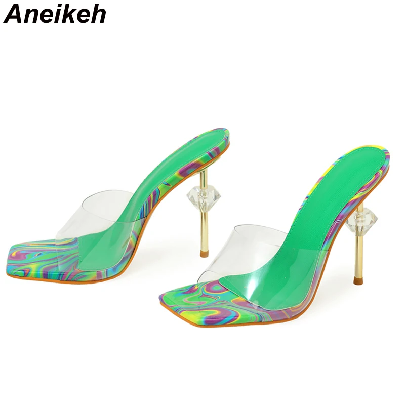 Aneikeh-신상품, 섹시하고 이상한 투명 힐 슬리퍼 - Clear Strap Heel 리뷰 및 가격